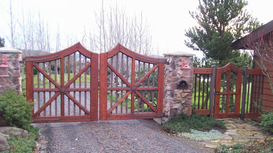 wooden swing gate